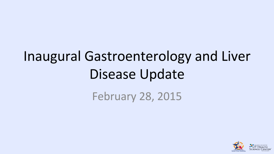 Inaugural Gastroenterology and Liver Disease Update Session 1